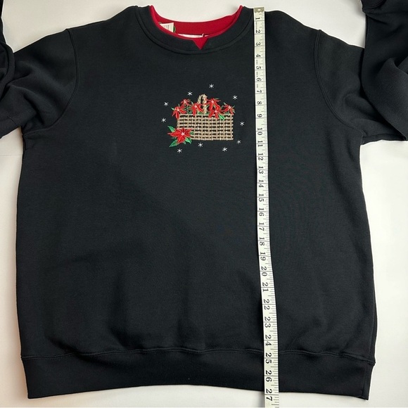 Vintage Grandma Sweater Poinsettia Basket Women's size XL New w/tags embroidered - Picture 7 of 9